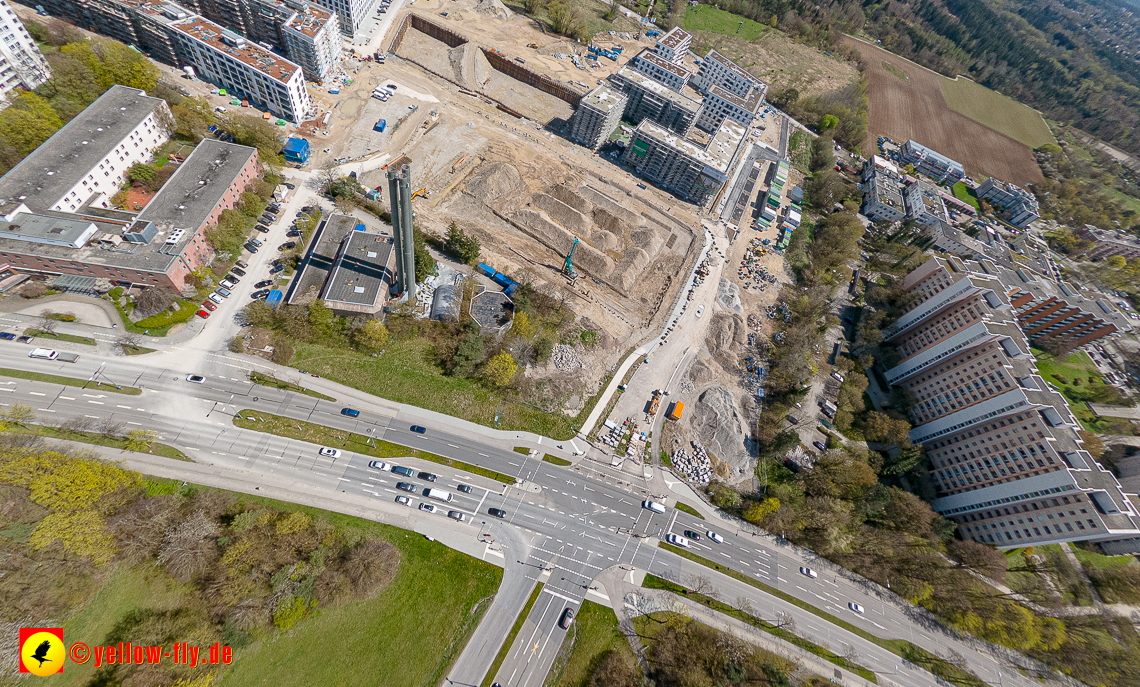 21.04.2023 - Luftbilder von der Baustelle Alexisquartier und Pandion Verde in Neuperlach